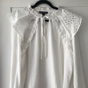 NWOT Inc. White Cotton Gauze Blouse